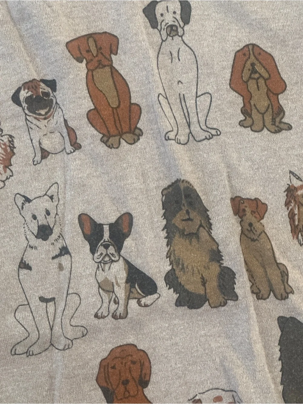 Cozy Dog Print Crewneck Sweater - Beige with Multicolor Dogs - Picture 2 of 4